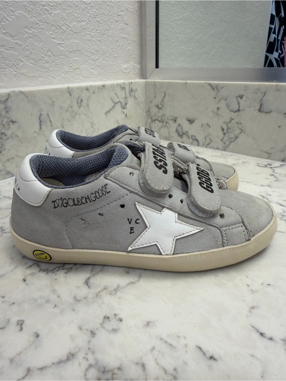 Golden Goose Kids Old School SSTAR GGDB Suede Sneakers Grey EU 28 US 11